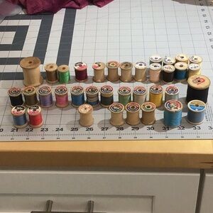 Vintage Wooden Thread Spools Lot of 36